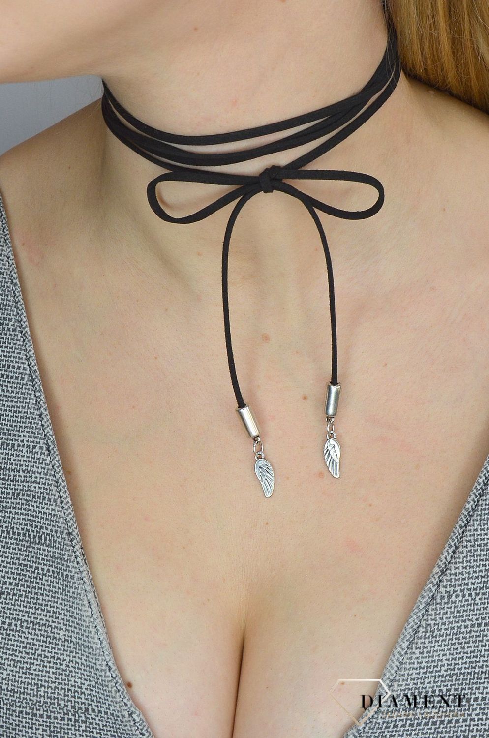 Naszyjnik choker damski czarny By Dziubeka skrzydełka NIL2001 ✓Biżuteria damska.jpg